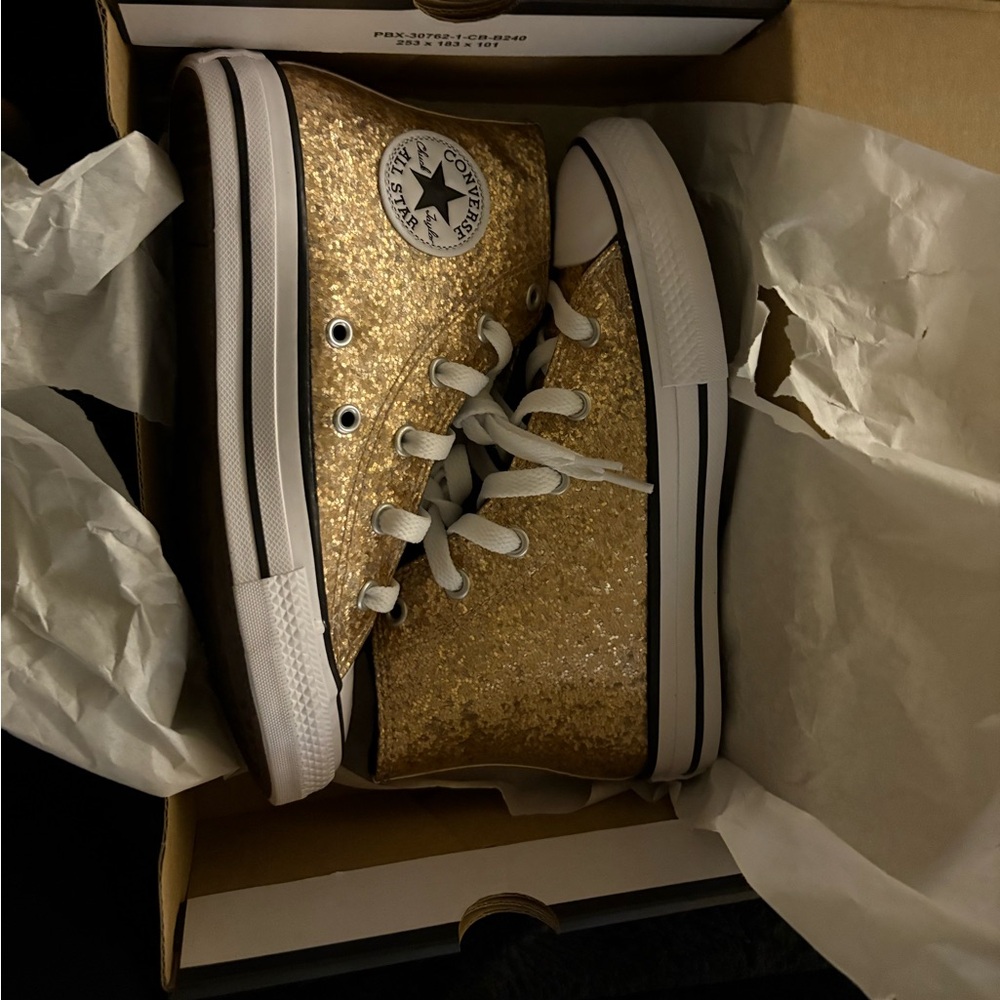 NEW Converse Sparkling Gold High-Tops